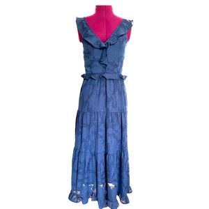 NWT Heartloom Summer Dress in Navy Blue w/ Flower detail